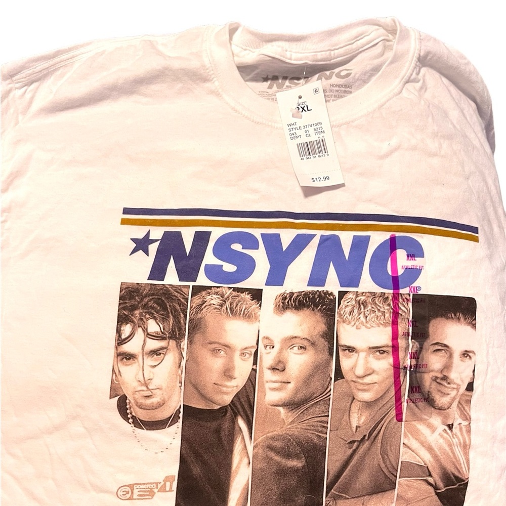 Nsync Music Crew Neck Graphic Short Sleeve T-Shirt White - Men's 2XL